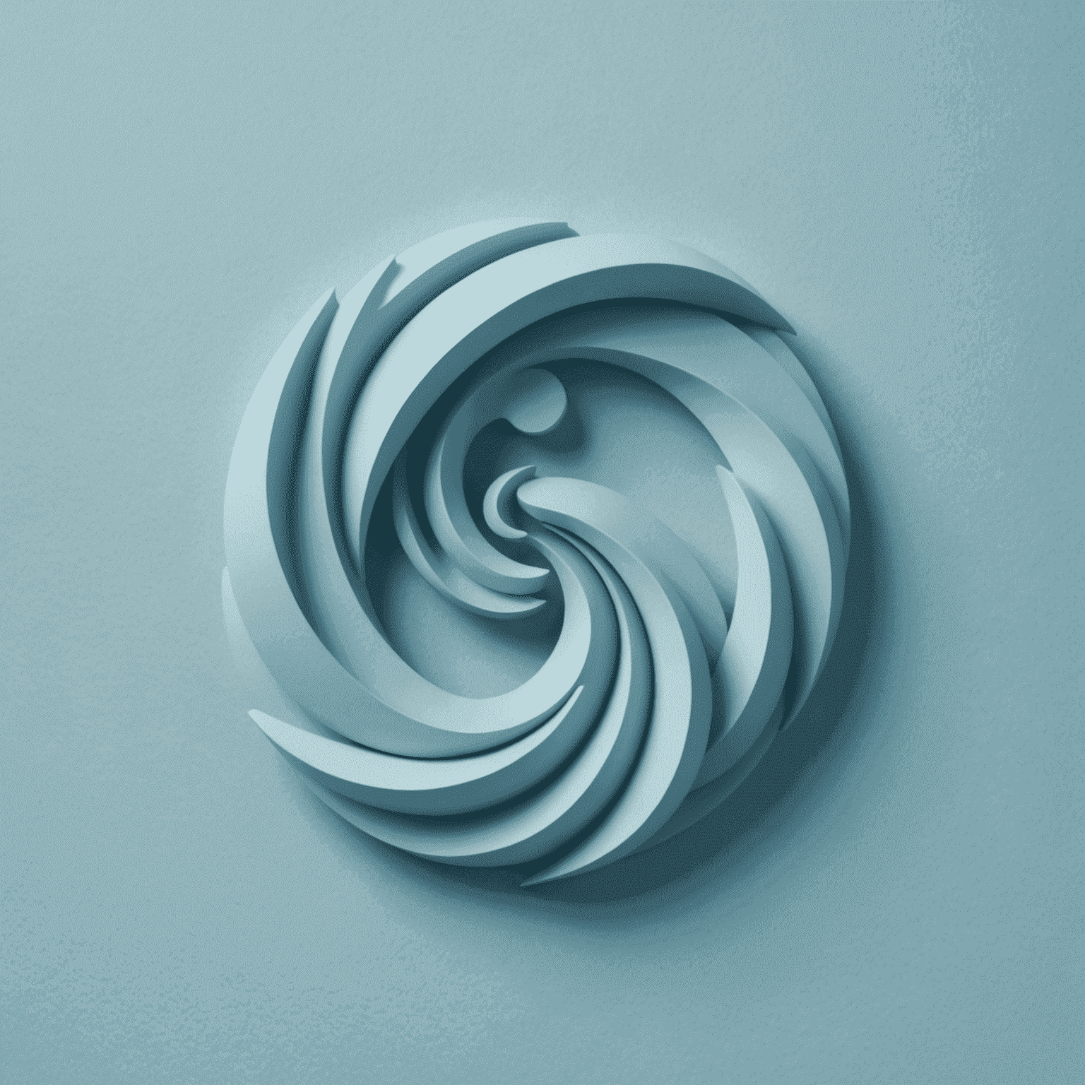 Spinde Logo - Ein stilisiertes S in sanftem Pastellblau, das Gemeinschaft und Zusammenhalt symbolisiert