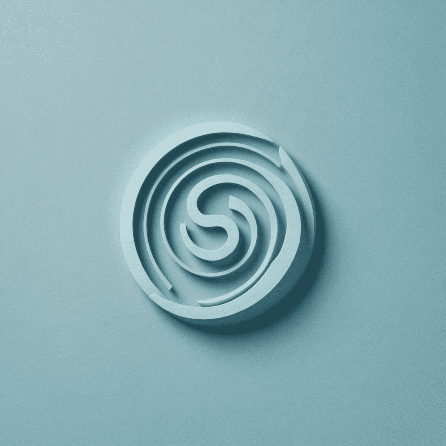 Spinde Logo - Ein stilisiertes S in sanftem Pastellblau, das Gemeinschaft und Zusammenhalt symbolisiert