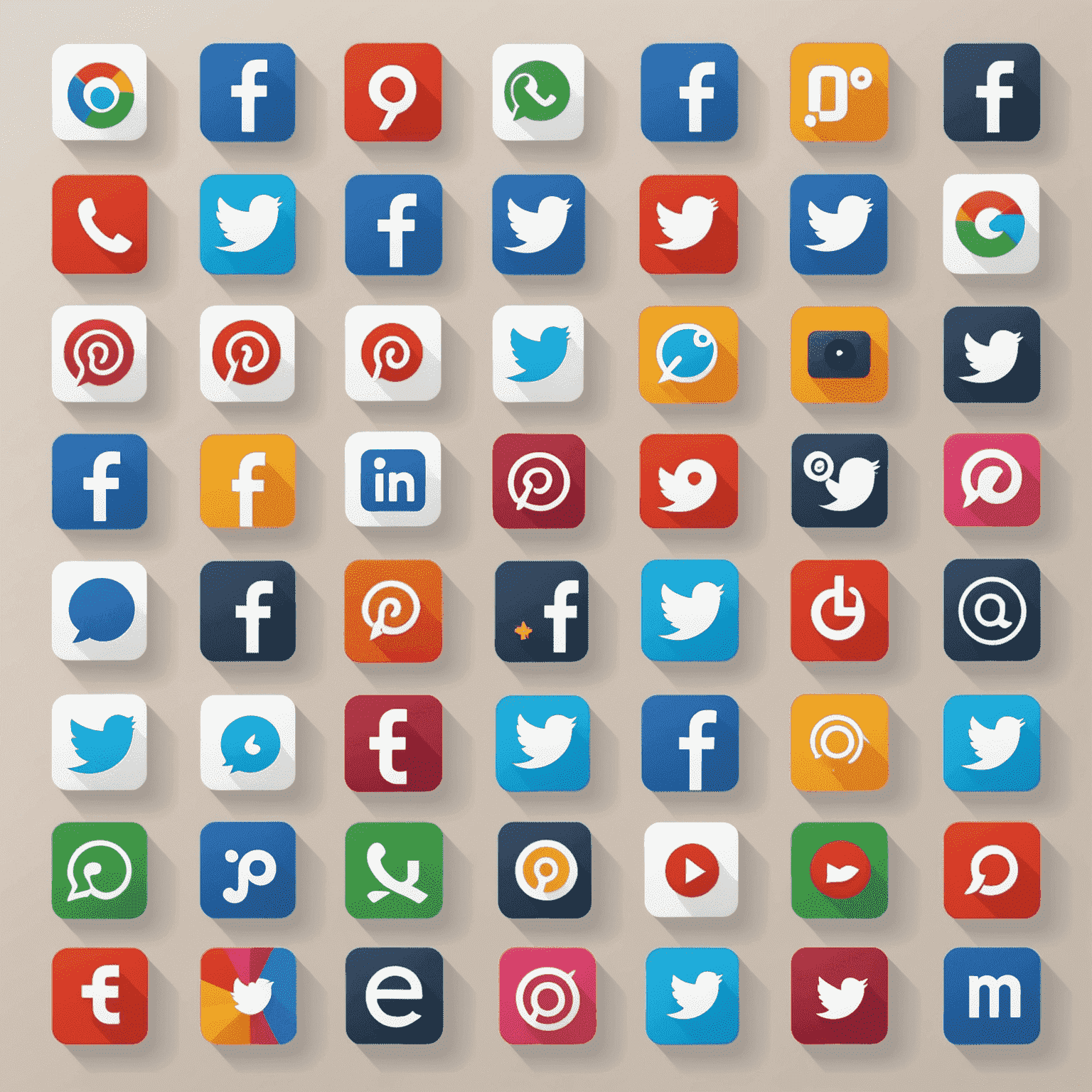 Darstellung verschiedener Social-Media-Plattform-Symbole mit Beispiel-Posts